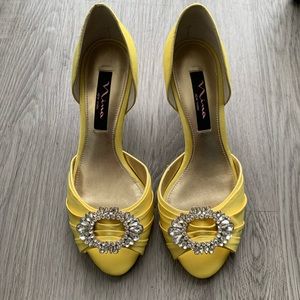 Yellow sparkly heels